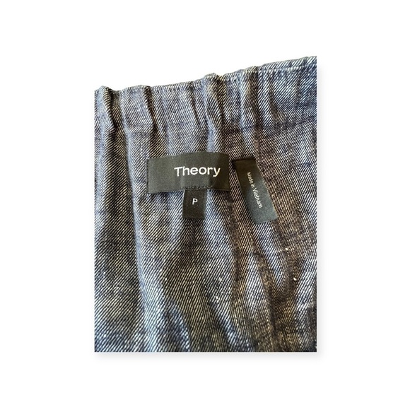 Theory top linen blend blue short sleeve small - Picture 8 of 8